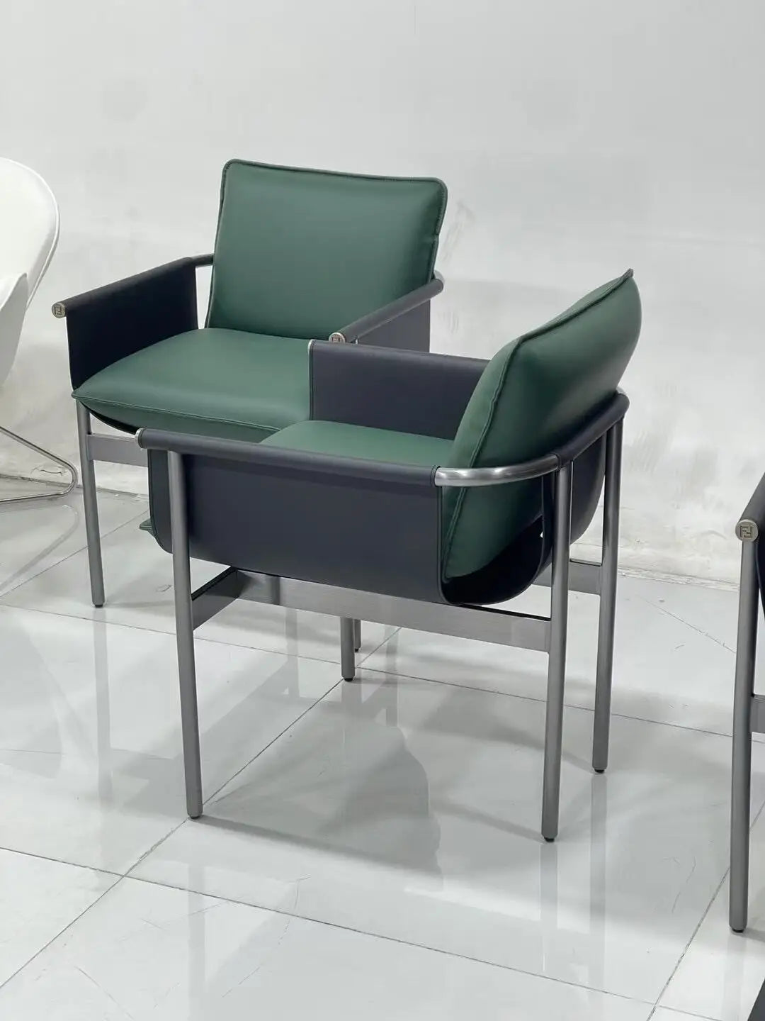 Stainless Steel Frame Saddle Leather Italian Home Villa Furniture Fabric Living Room Armchairs Department Loft Vintage Chair