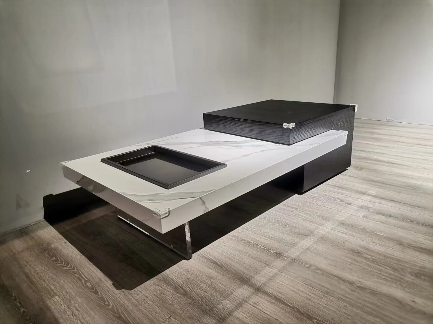 Nordic design rectangular ceramic Italian home interior living room furniture coffee table acrylic legs loft coffee table