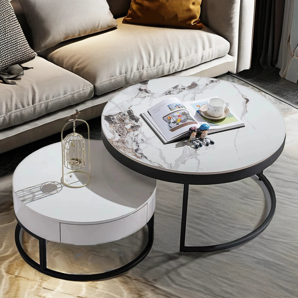 Gold base ceramic home living room furniture luxury combination coffee table set casual relaxation dining room low coffee table