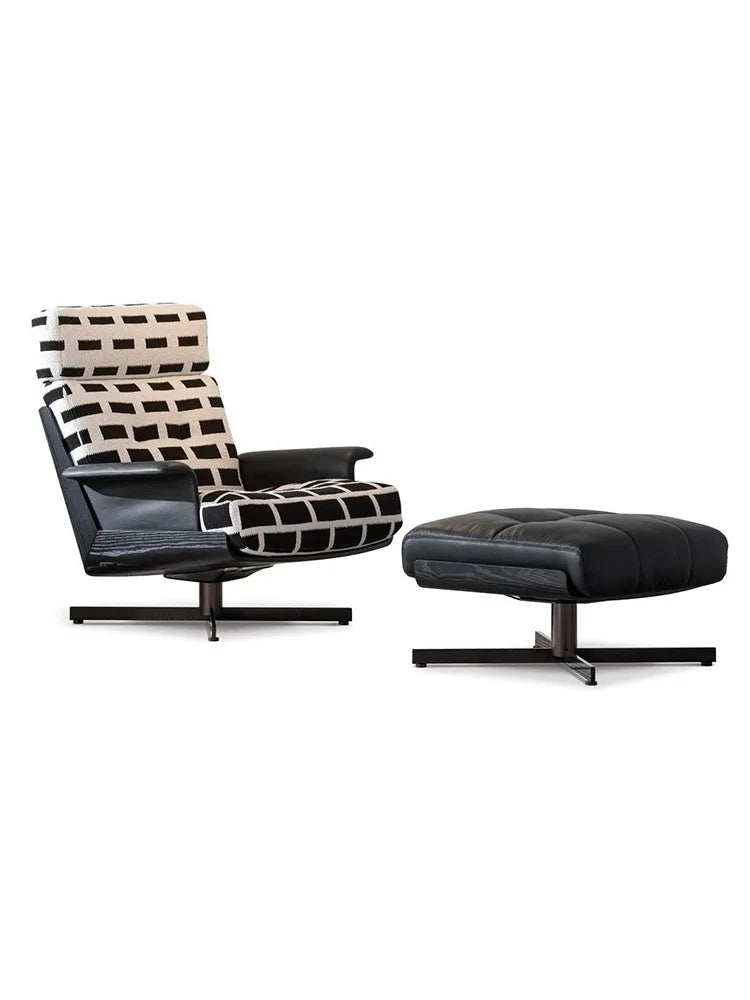 Modern high-back leather sofa chair household study single leisure chair rotating office chair