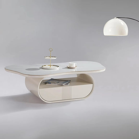 White ceramic living room center coffee table household furniture casual restaurant bedroom hotel project coffee table