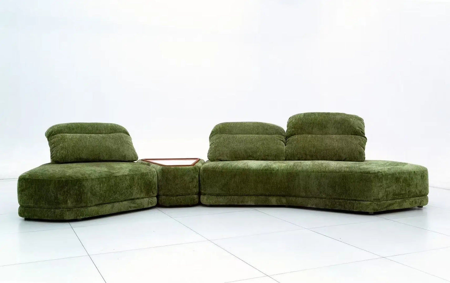 Wabi Sabi custom indoor soft Italian fabric cover leisure sofa living room public area leisure curve corner module sofa