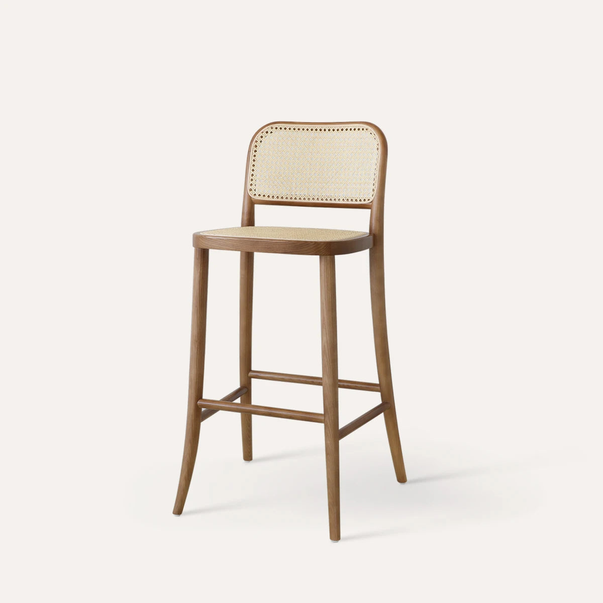 Wabi-Sabi Scandinavian Simple Modern Japanese Solid Wood Rattan Chair Accessible Dining Room Furniture Household Stool