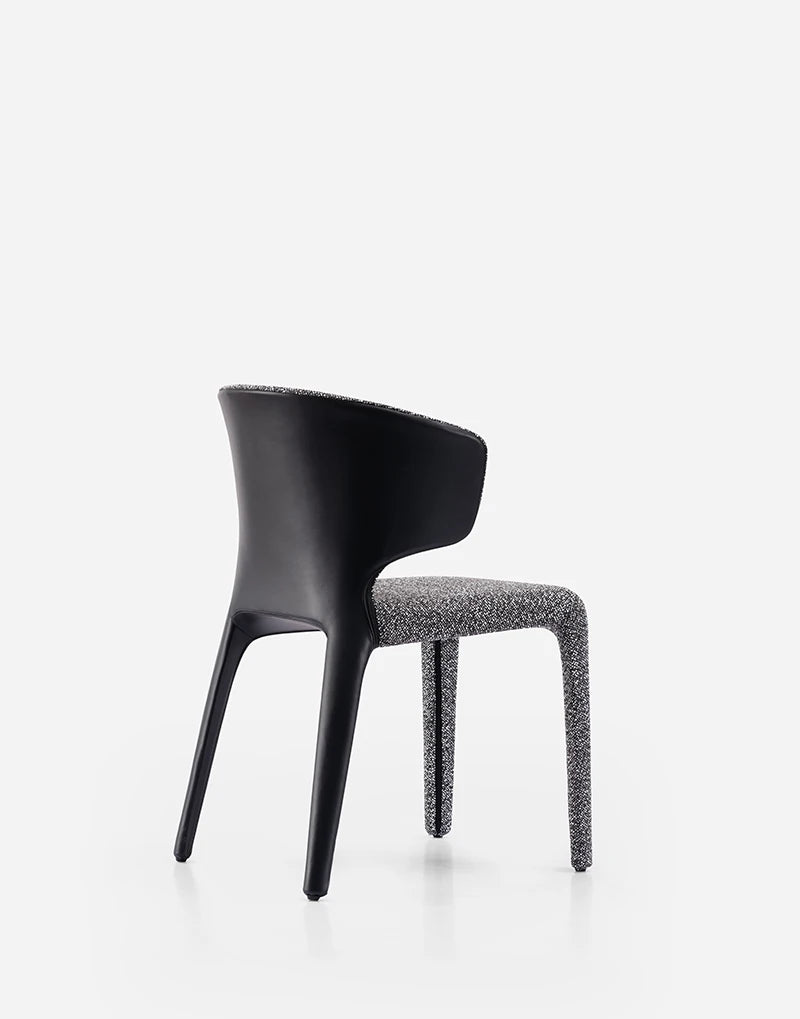 Modern Stainless Steel Dining Chair Saddle Leather Decoration Custom Arc Design Restaurant Restaurant Kitchen Reclining Chair
