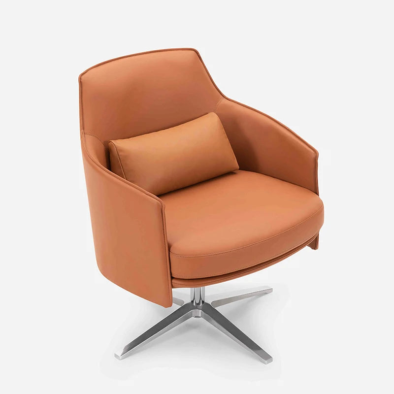 Italian design leather with ottoman single sofa swivel chair silas luxury hotel living room soft single chair