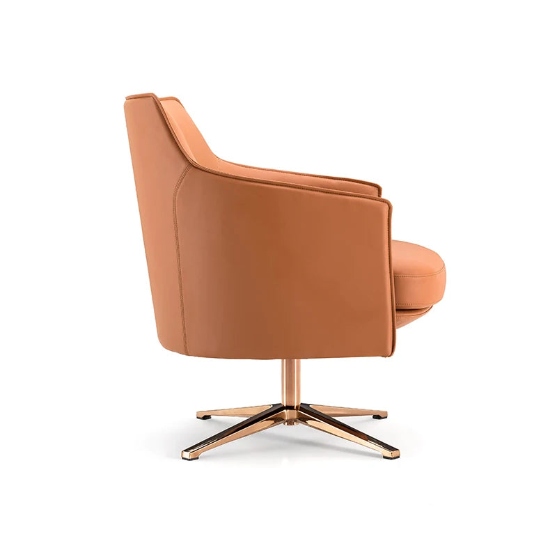 Italian design leather with ottoman single sofa swivel chair silas luxury hotel living room soft single chair