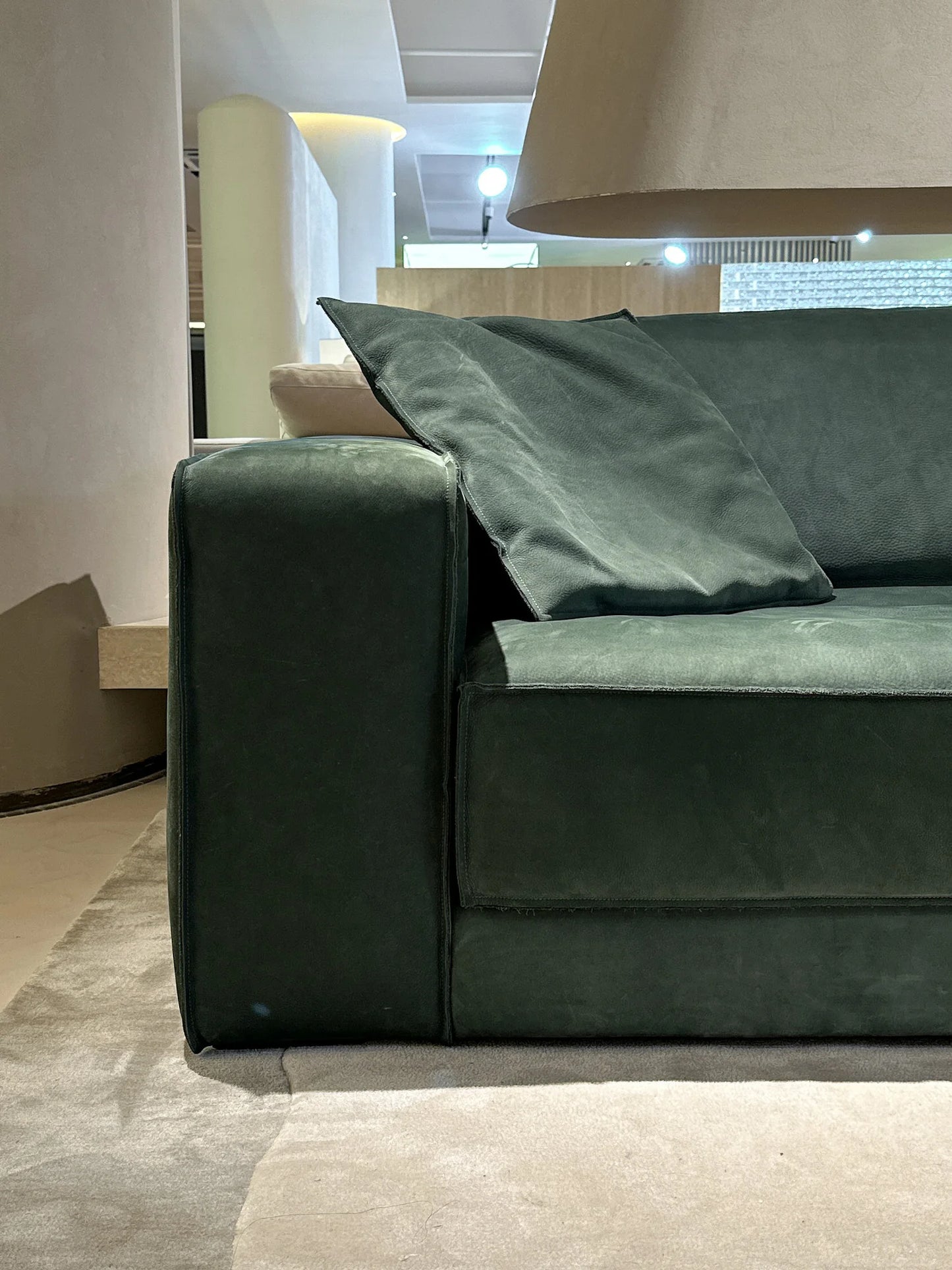Stylish and minimalist living room combination sofa set with wooden legs, leather and velvet materials for bedroom and bathroom