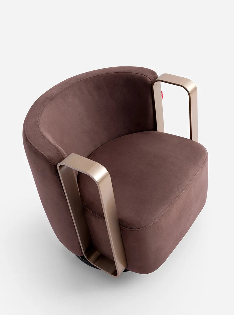 Deluxe single swivel armchair with stretchable fabric lounge chair, suitable for home office hotel bedroom outdoor leisure