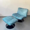 Simple velvet single office recliner sofa fiberglass rotating swivel chair ottoman life leisure