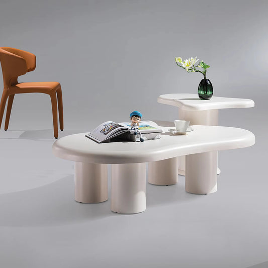 Milk White Sabi Wabi Design Home Living Room Low Coffee Table Set Interior Furniture Bedroom Simple Modern Coffee Table