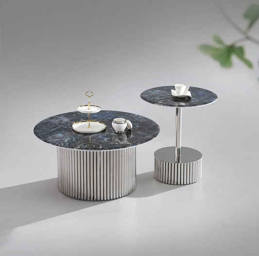 Stainless steel base high-end Italian design simple coffee table set home villa furniture luxury apartment project coffee table
