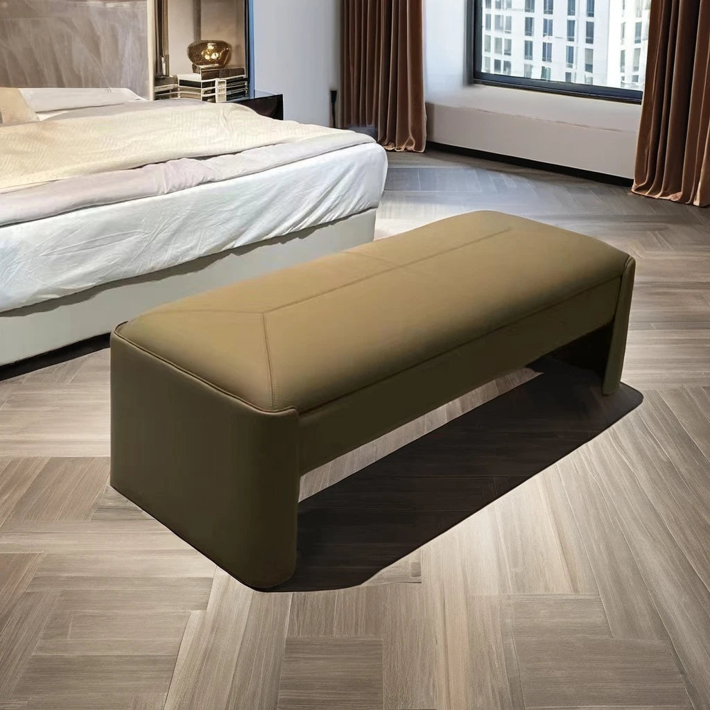 VIP Loft Bedroom Furniture Interior Luxury Modern Bench Living Room Hotel Project Villa Master Room Leather Bed End Bench