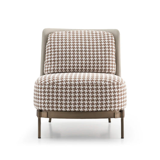 Simple single chair wooden frame fabric chair with stainless steel legs luxury armchair for living room and bedroom