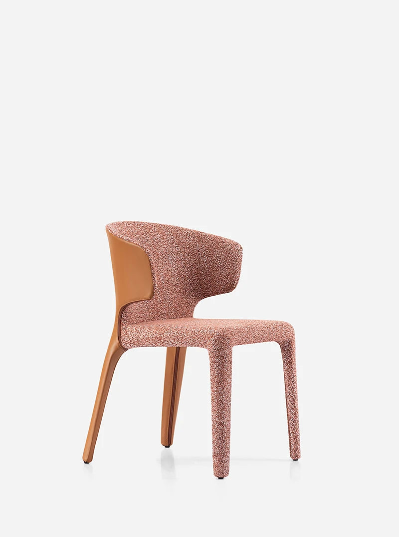 Modern Stainless Steel Dining Chair Saddle Leather Decoration Custom Arc Design Restaurant Restaurant Kitchen Reclining Chair