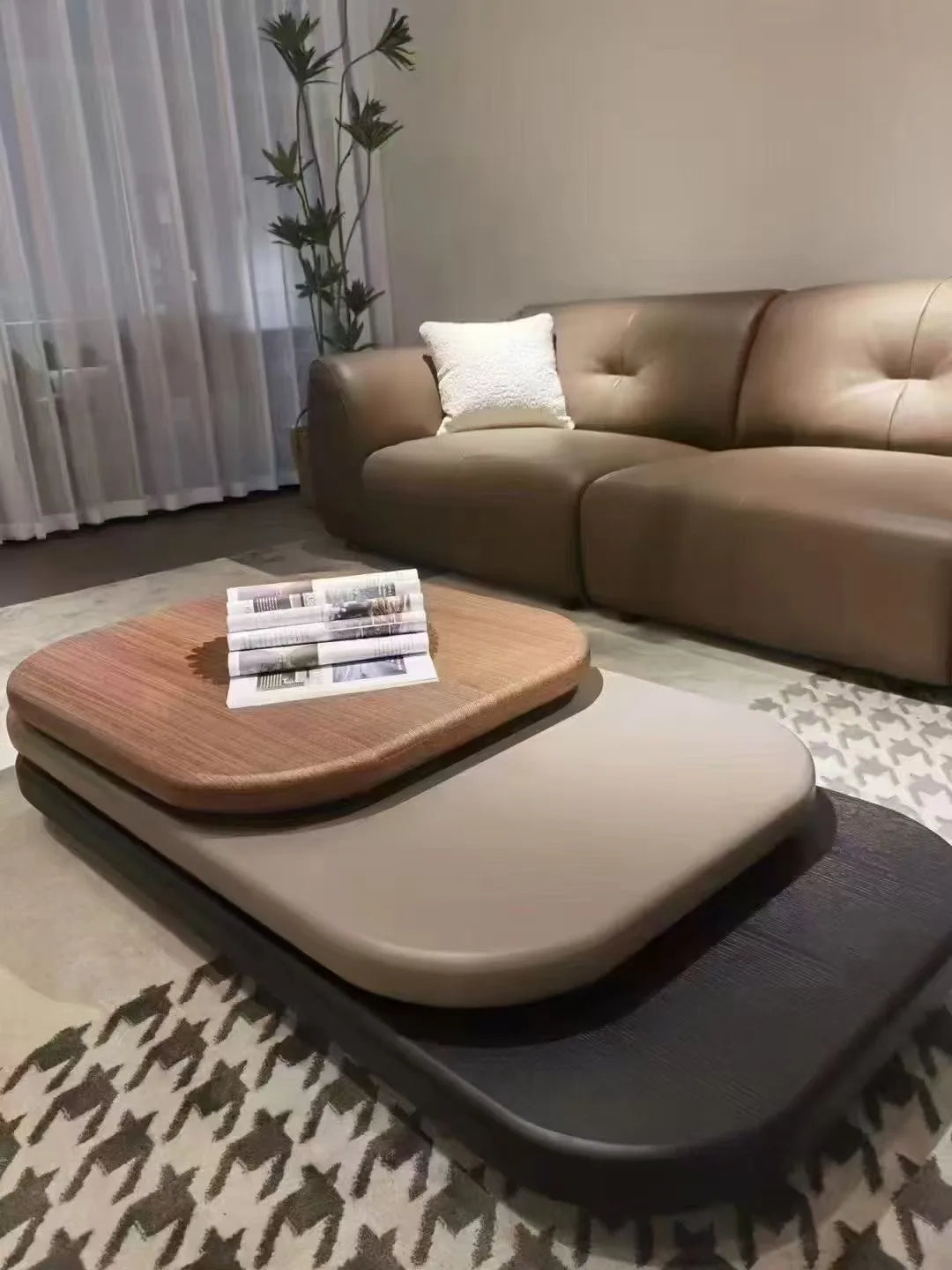 Modern luxury rectangular coffee table new design solid wood MDF decoration characteristic home or hotel living room furniture