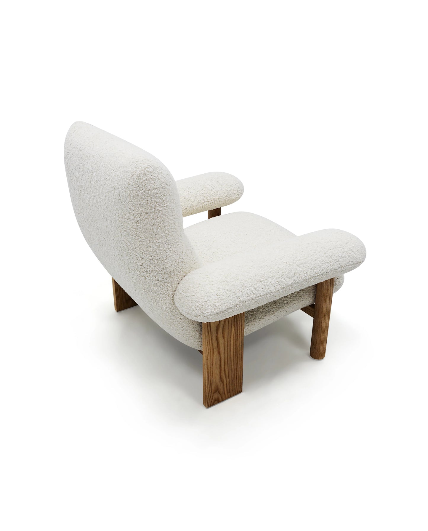Sabi Wabi Cream Armchair Home Living Room Bedroom Furniture Grey Wood Furniture Leisure Villa Interior Fabric Seat
