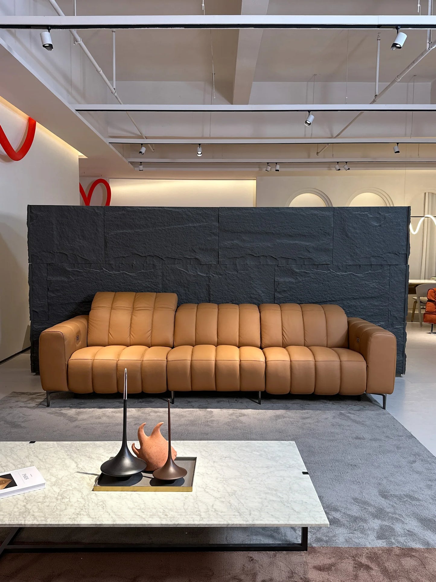 3seat Living Room Furniture Villa Power Recliner Sectional Sofa Electric Headrest Electric Reclining Combination Functional Sofa