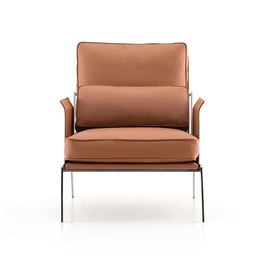 High-end Italian design luxury single leather armchair interior leisure lobby custom furniture