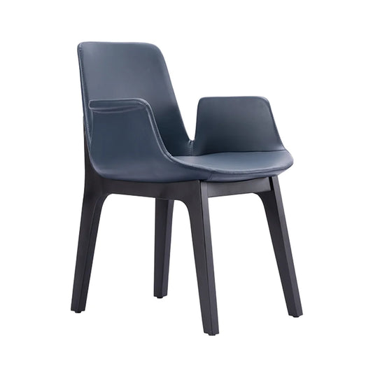 High quality modern minimalist design leather wooden dining chair foldable modular home furniture lounge chair bedroom villa