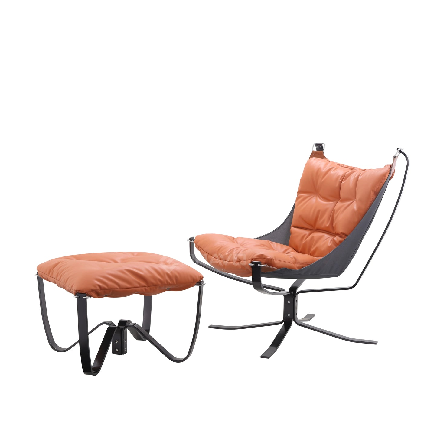 Spanish designer VIP retro living room leisure seat Ottoman villa home furniture master room old leather elegant armchair