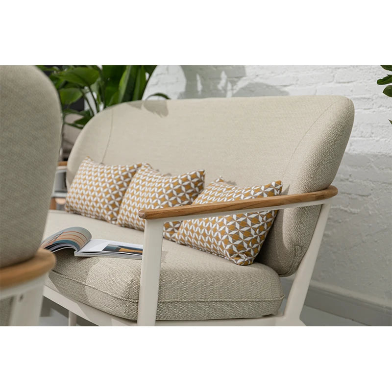 Garden Fabric Teak Arm Sofa Aluminum Luxury Modern Outdoor Furniture Set
