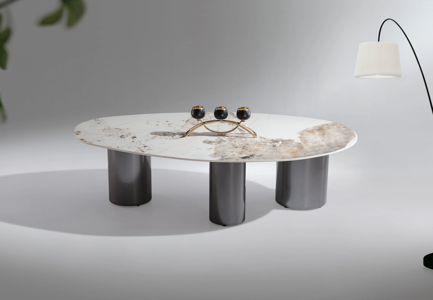 Apartment Project Living Room Furniture Interior Home Italian Minimalist Design Oval Shape 45cm Height Bedroom Coffee Table