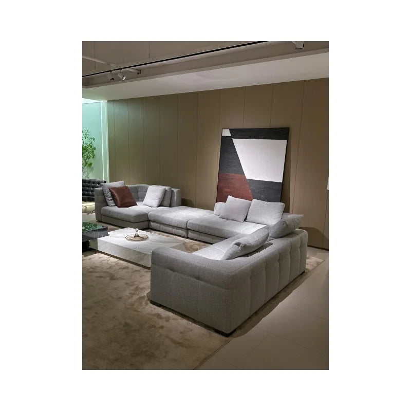 Villa Furniture Comfortable Sofa Living Room Luxury Sofa Leisure Sofa Fabric Sofa 4 Seats L-Shaped Sofa