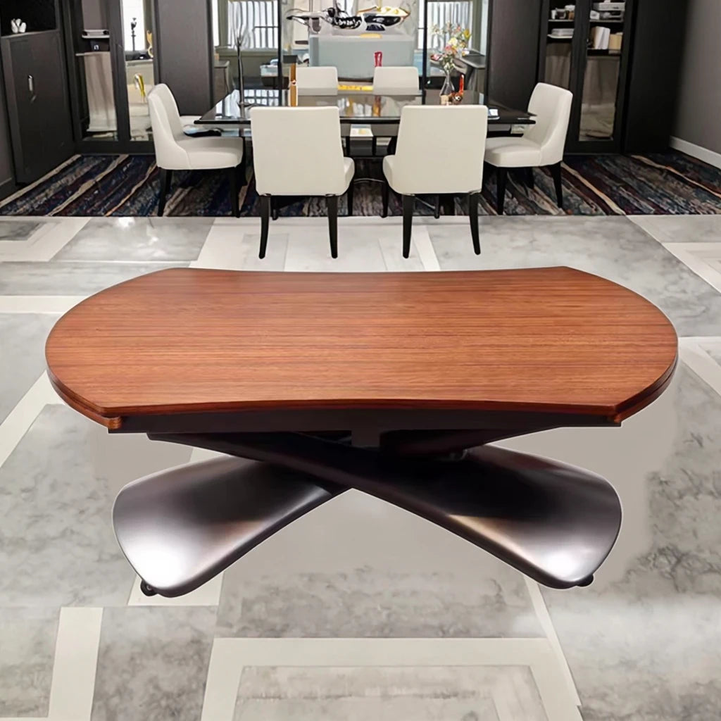 Modern Lifting Dining Table Set Wood Panel Assembly Home Furniture Living Room Dining Room and Study