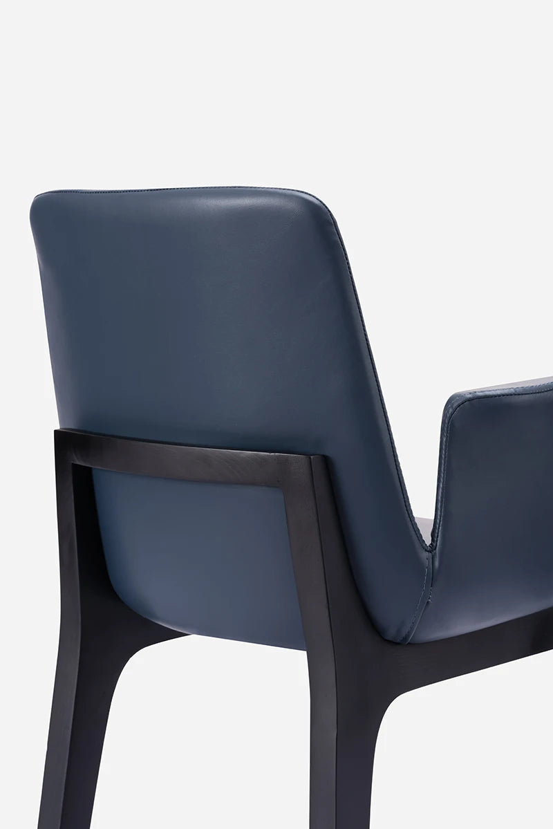 Nordic custom simple modern luxury simple solid wood dining chair fabric leather seat cushion bedroom home furniture