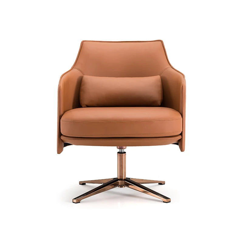 Italian design leather with ottoman single sofa swivel chair silas luxury hotel living room soft single chair
