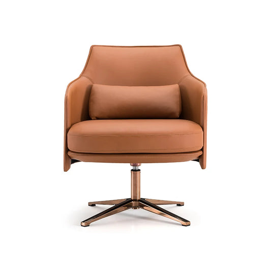Italian design leather with ottoman single sofa swivel chair silas luxury hotel living room soft single chair