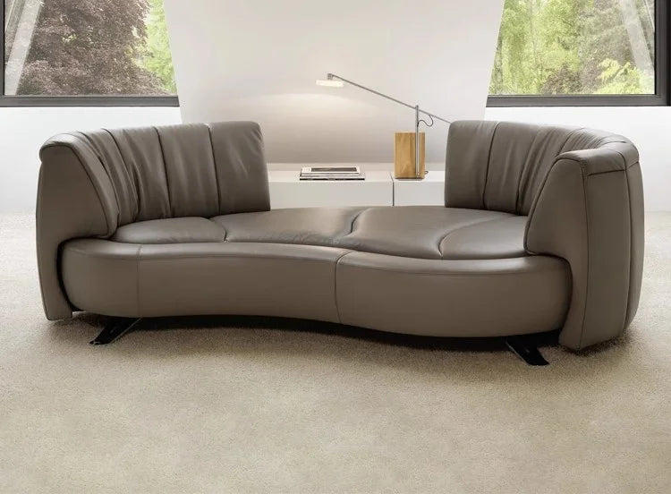 three-seat 360-degree rotating track sofa unlimited luxury leather villa living room study