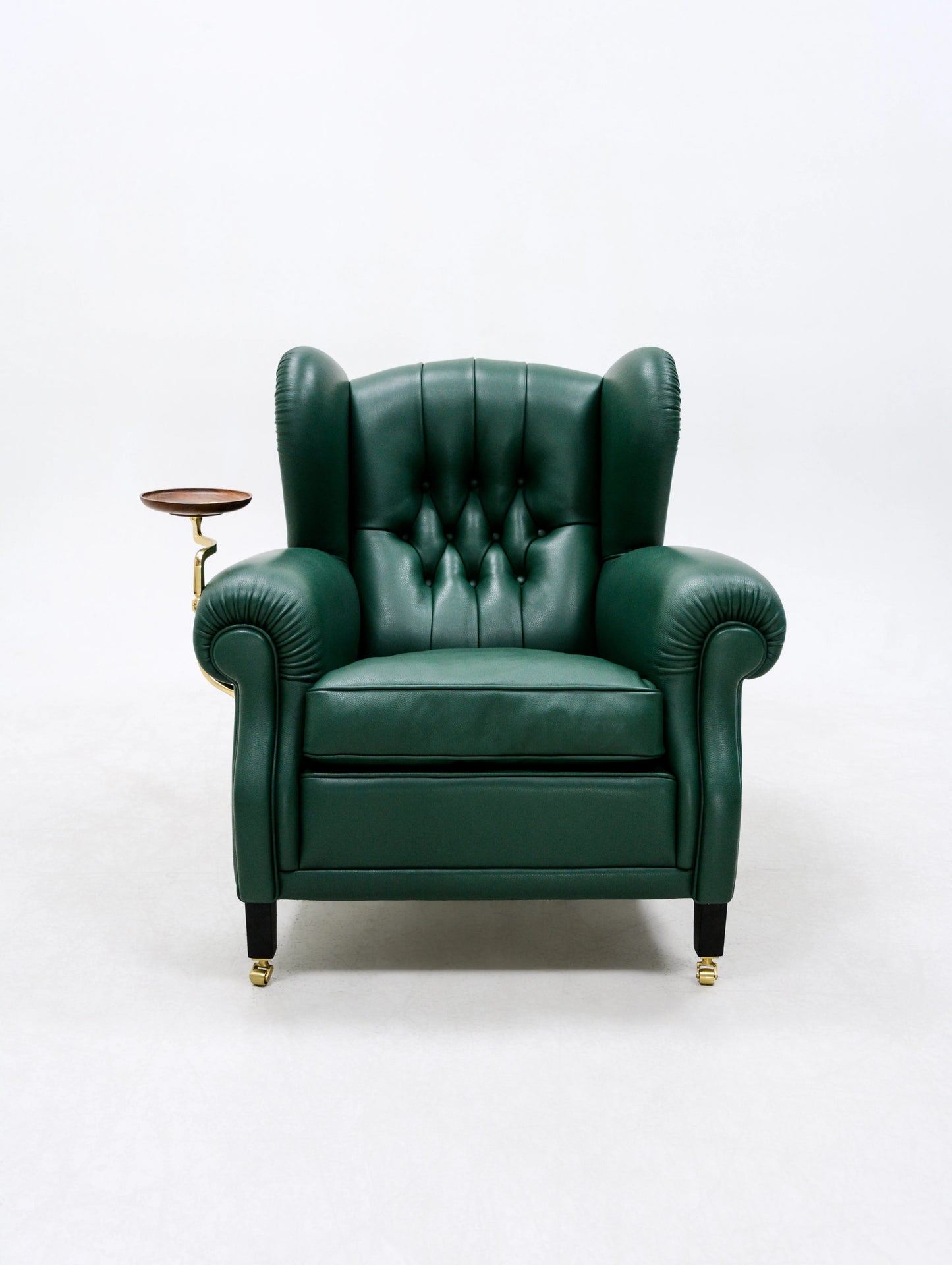 High quality classic European leather luxury lounge chair solid wood frame with wheels bedroom living room furniture