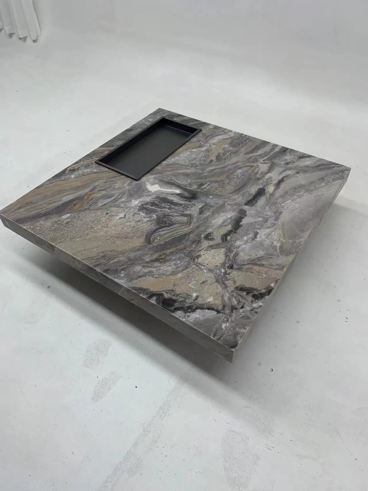 Italian luxury stone coffee table Normcore modern living room barrier-free high-end simple marble square
