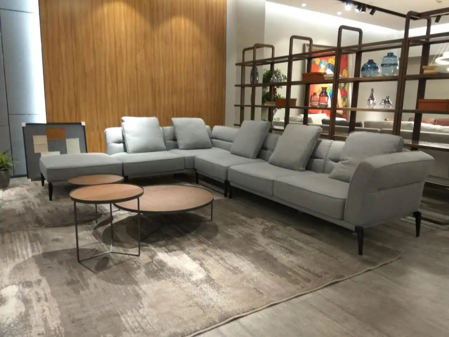 Combination 3-table living room furniture Low steel frame Modern Nordic design Italian home Interior coffee table