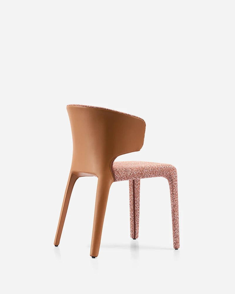 Modern Stainless Steel Dining Chair Saddle Leather Decoration Custom Arc Design Restaurant Restaurant Kitchen Reclining Chair