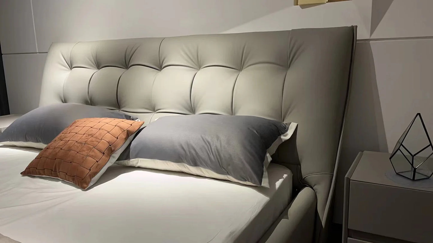 Italian design simple buckle fabric bedroom furniture set 1.8 meters soft mattress home hotel apartment leisure bed room
