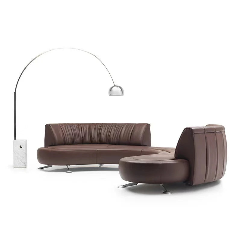 three-seat 360-degree rotating track sofa unlimited luxury leather villa living room study