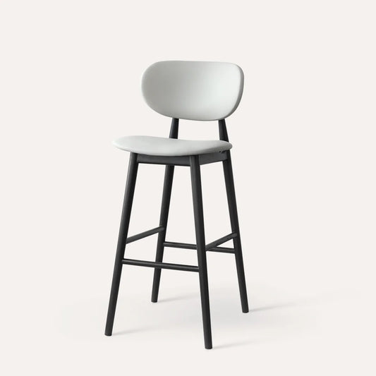 Luxury modern Italian minimalist high stool wooden frame bar chair villa furniture home cafe dining room living room counter stool