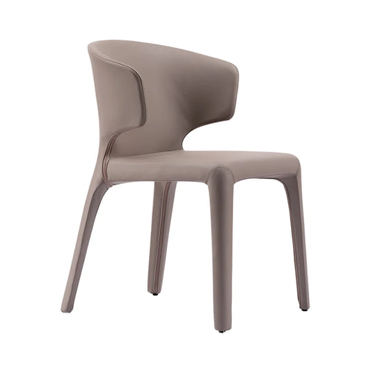 Modern Stainless Steel Dining Chair Saddle Leather Decoration Custom Arc Design Restaurant Restaurant Kitchen Reclining Chair