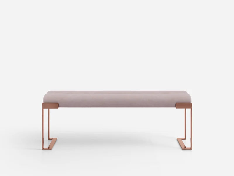 Luxury Design Rose Golden Stainless Steel Base High End Villa Master Room 140cm Ottoman Bedroom Furniture Hotel Bed End Bench