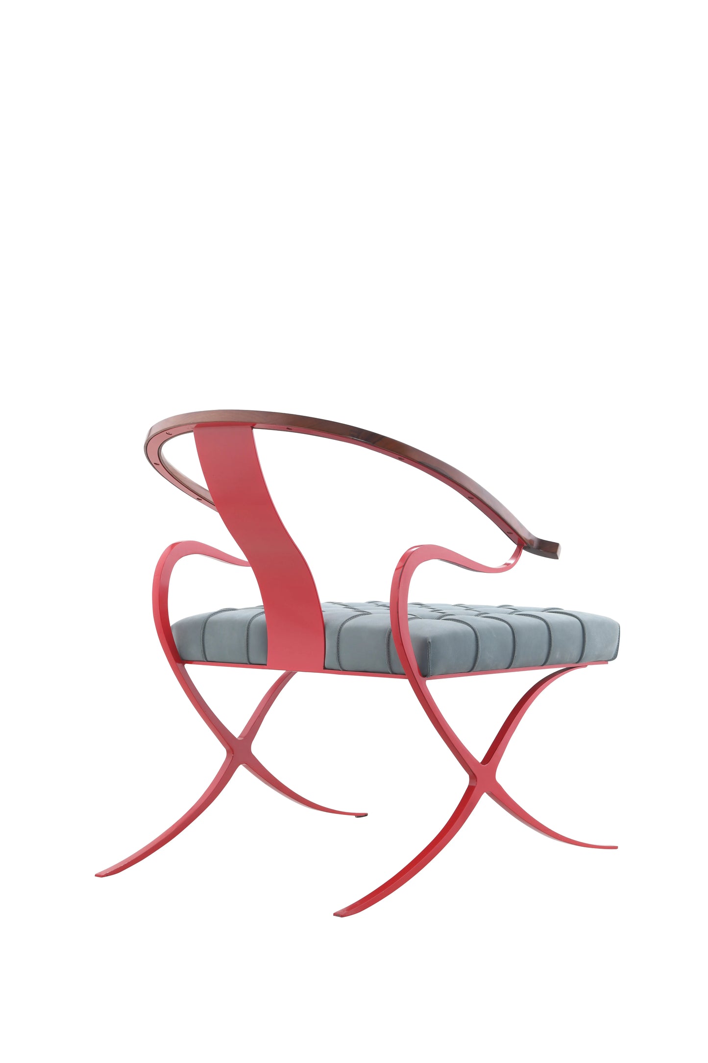VIP Villa Home Furniture Interior Steel Legs Walnut Vintage Living Room Leisure Armchair Bedroom Master Single Seat