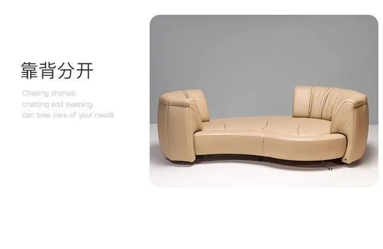 three-seat 360-degree rotating track sofa unlimited luxury leather villa living room study