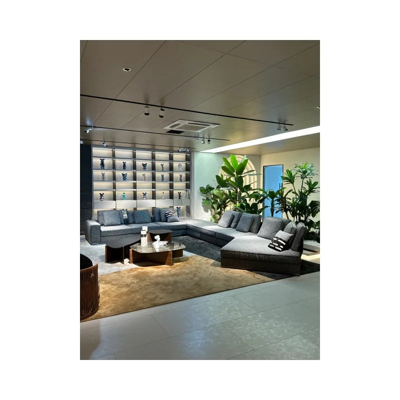 Large villa apartment fabric l-shaped combination sofa Home living room furniture l-shaped loft luxury combination sofa