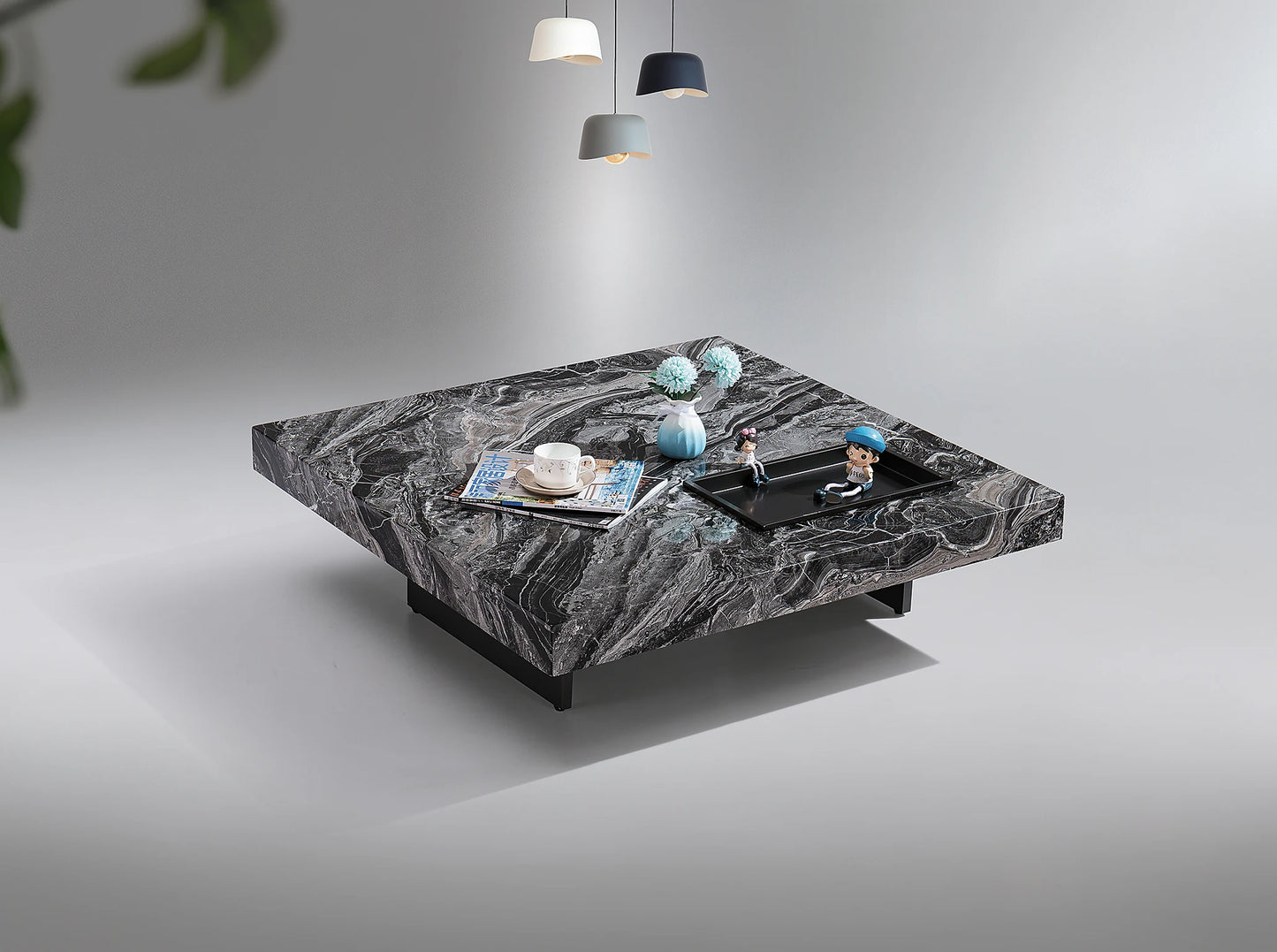 Artificial Marble 100*100cm square Nice Pattern Home Living Room Furniture Coffee Table Minimalist Italian Design Tea Table