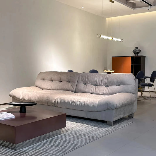 Stylish modern velvet sofa Nordic style combination double sofa, leather wooden legs for living room or park