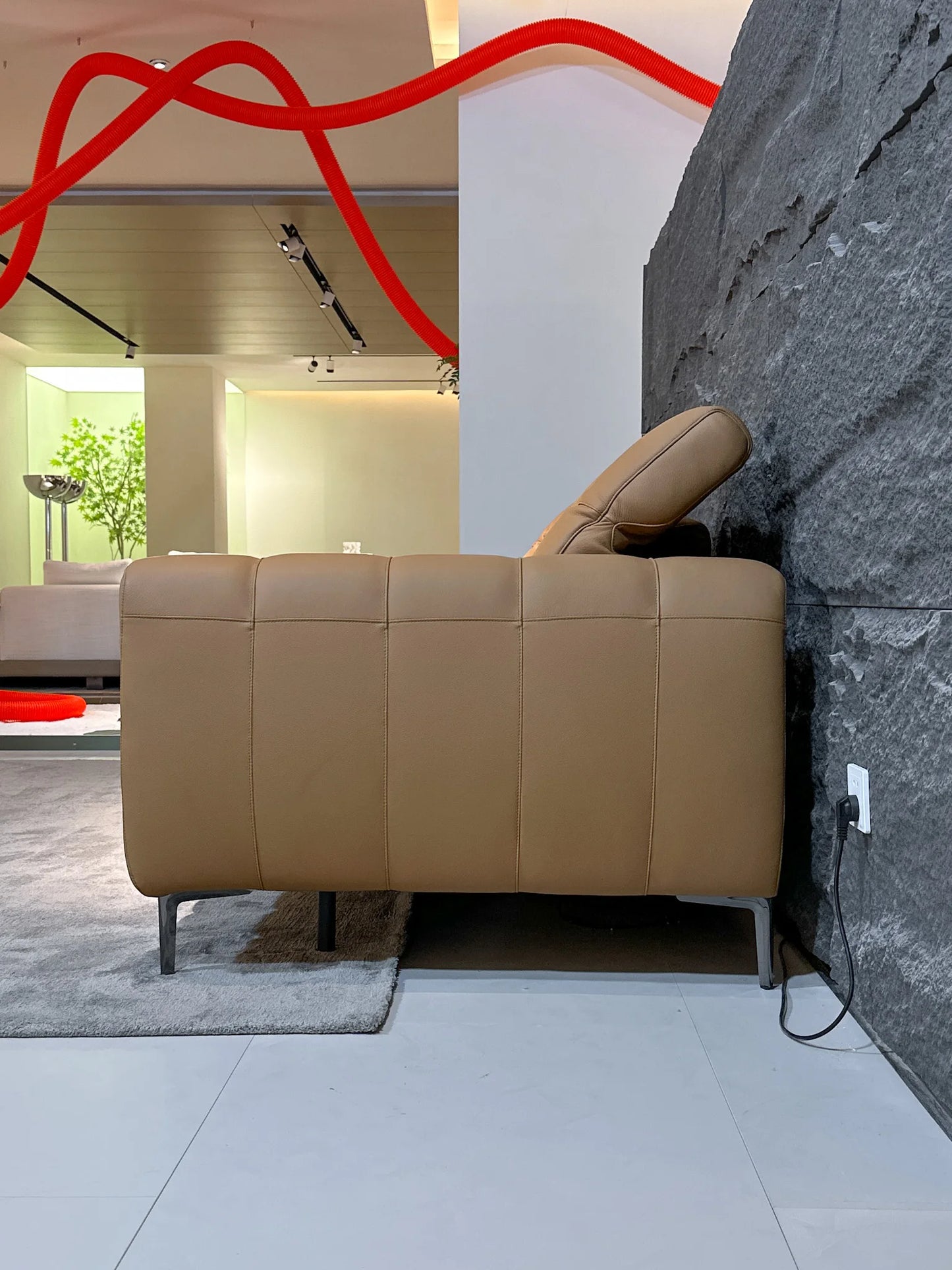 3seat Living Room Furniture Villa Power Recliner Sectional Sofa Electric Headrest Electric Reclining Combination Functional Sofa