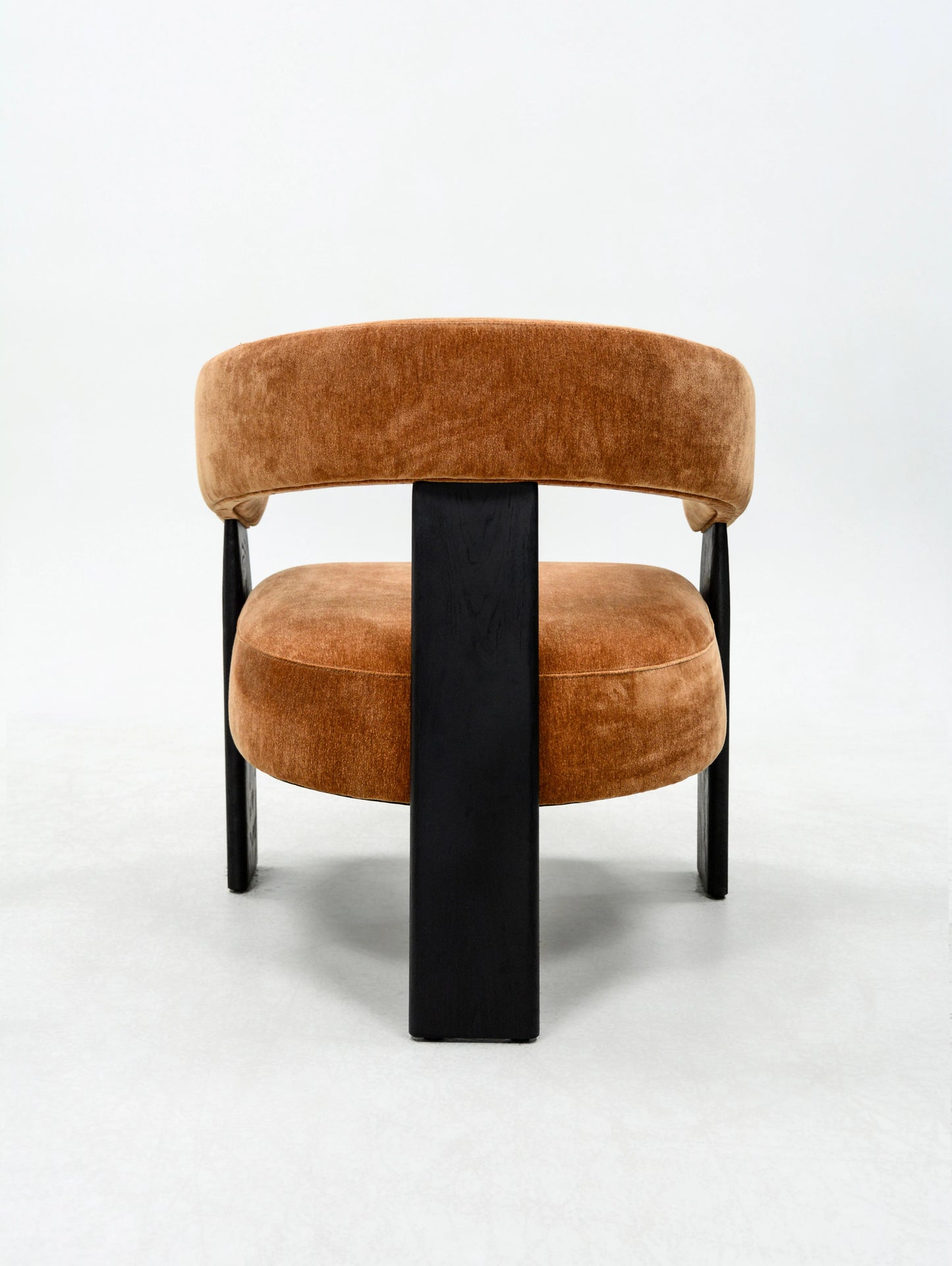Modern Solid Wood Ash Wood Dining Chair Curved Backrest Teddy Fabric Armchair Home Leisure Exterior Use Part Contemporary Dining