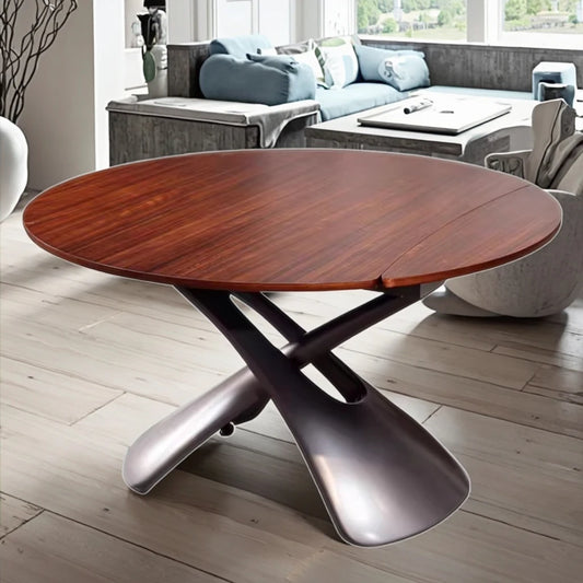Modern Lifting Dining Table Set Wood Panel Assembly Home Furniture Living Room Dining Room and Study
