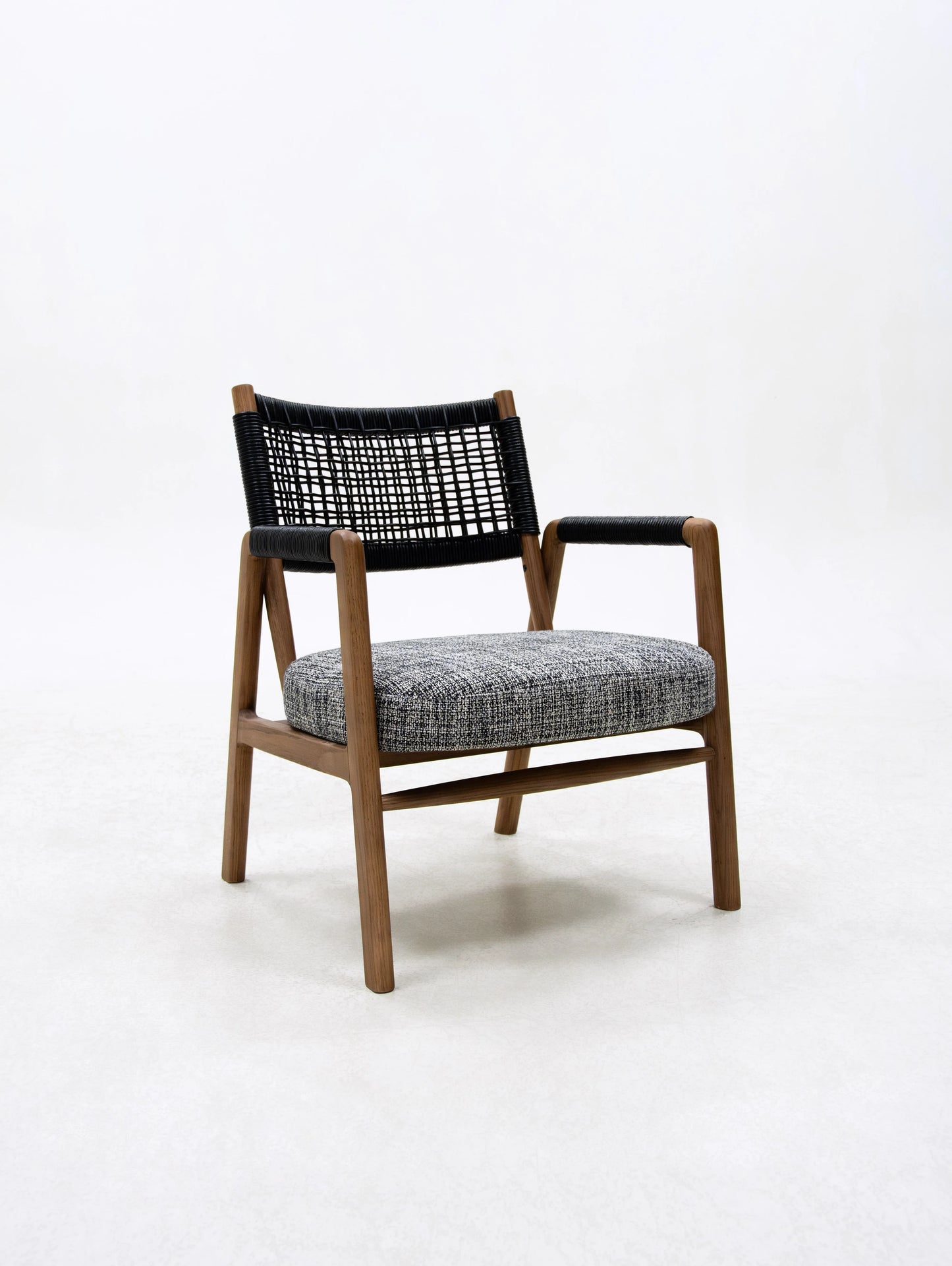 Japanese Sabi Wabi Woven Armchair Ash Wood Seat Home Living Room Furniture Leisure Relaxation Bedroom Villa Interior Chair